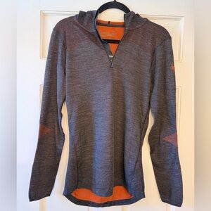 Smartwool Charcoal and Rust Quarter-Zip Pullover